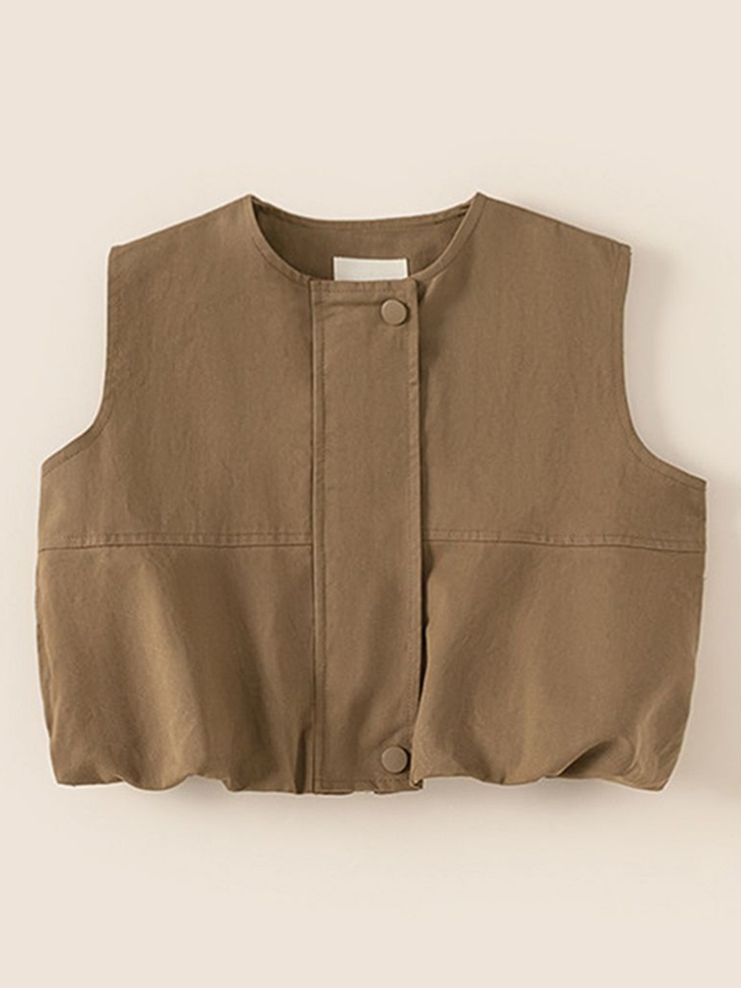 

LULU & SKY Boys Solid Crop Cotton Bomber Jacket, Khaki