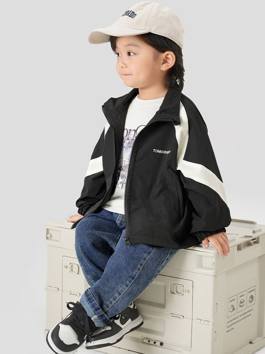 

LULU & SKY Boys Colourblocked Sporty Jacket with Embroidered, Multi