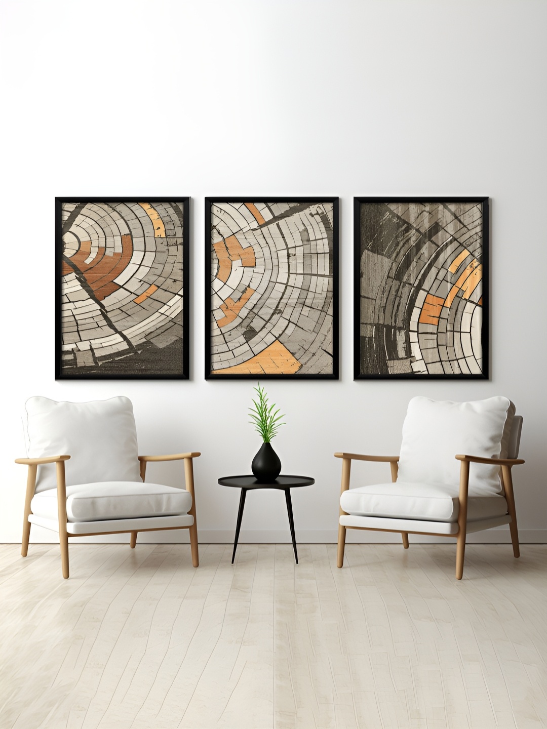 

RANDOM Brown & Grey 3 Pieces Printed Painting Wall Art