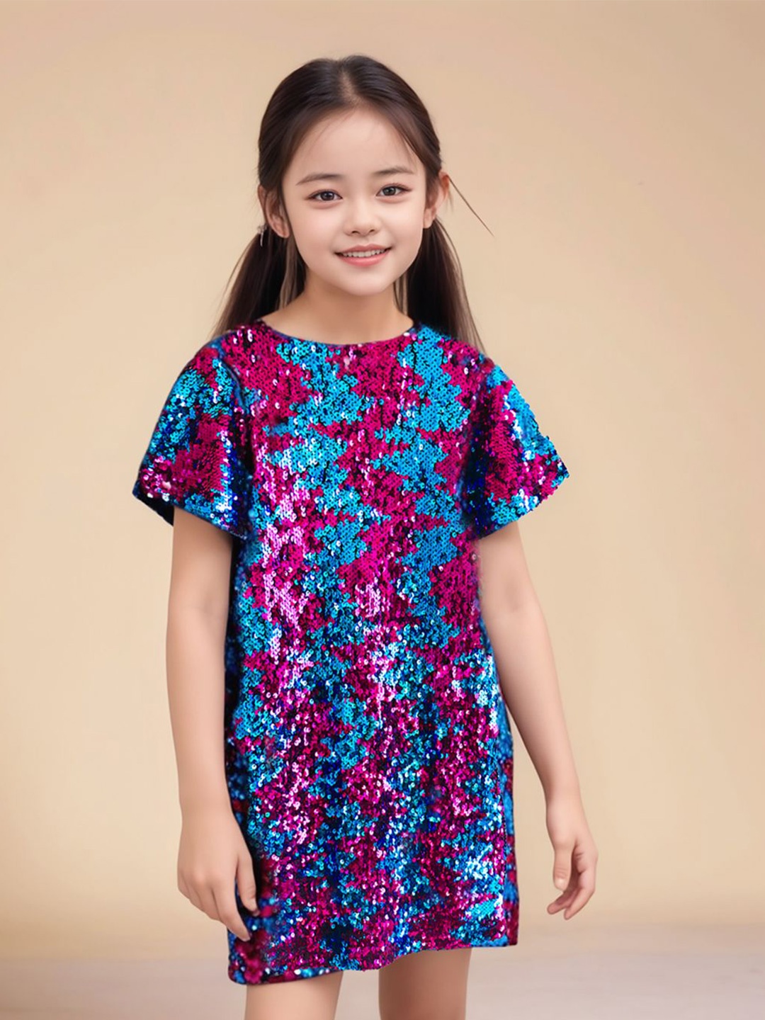 

Whistle & Hops Girls Floral A-Line Dress, Pink