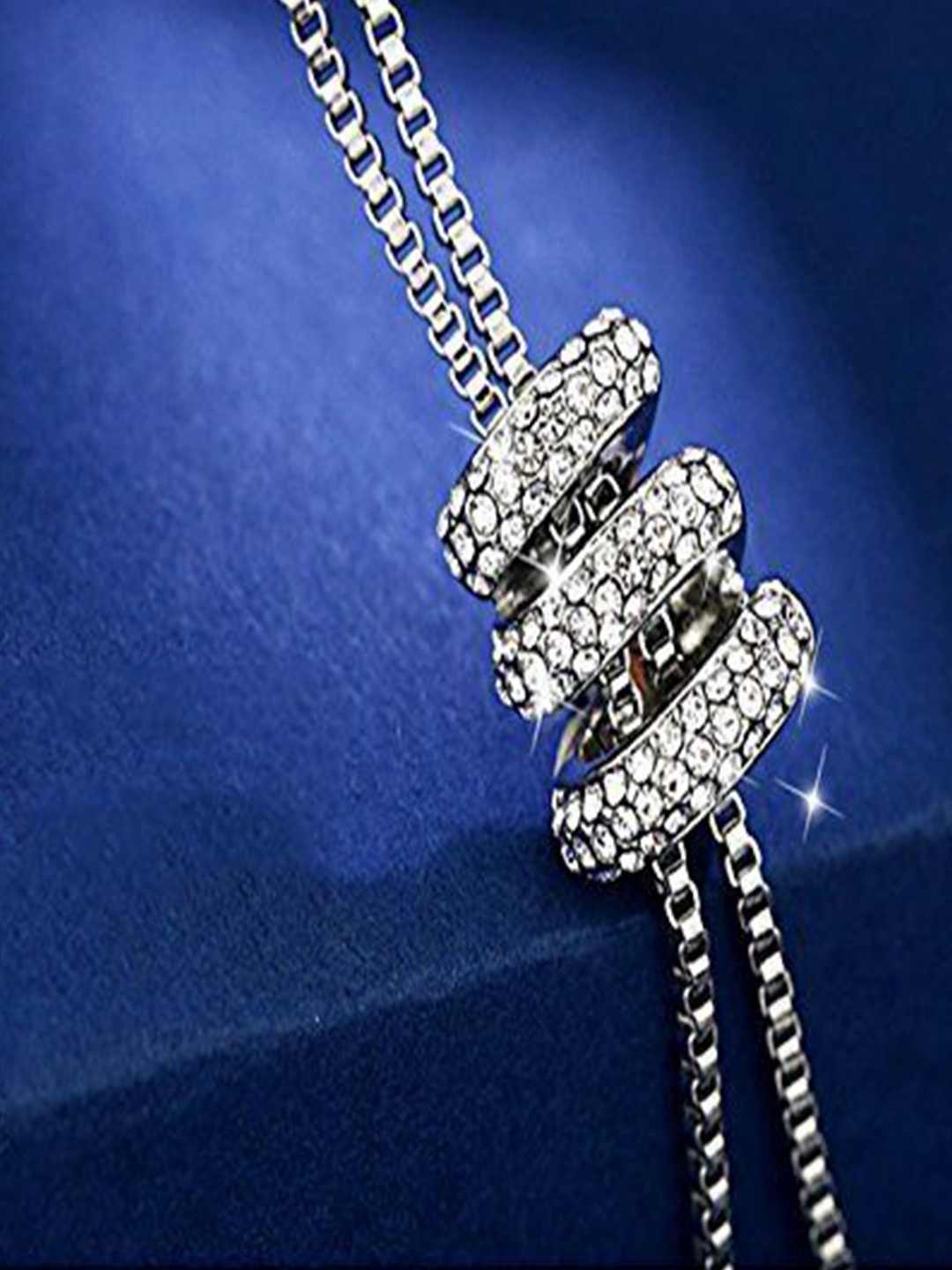 

Kezlin Silver-Plated Rhinestone Oxidised Chain