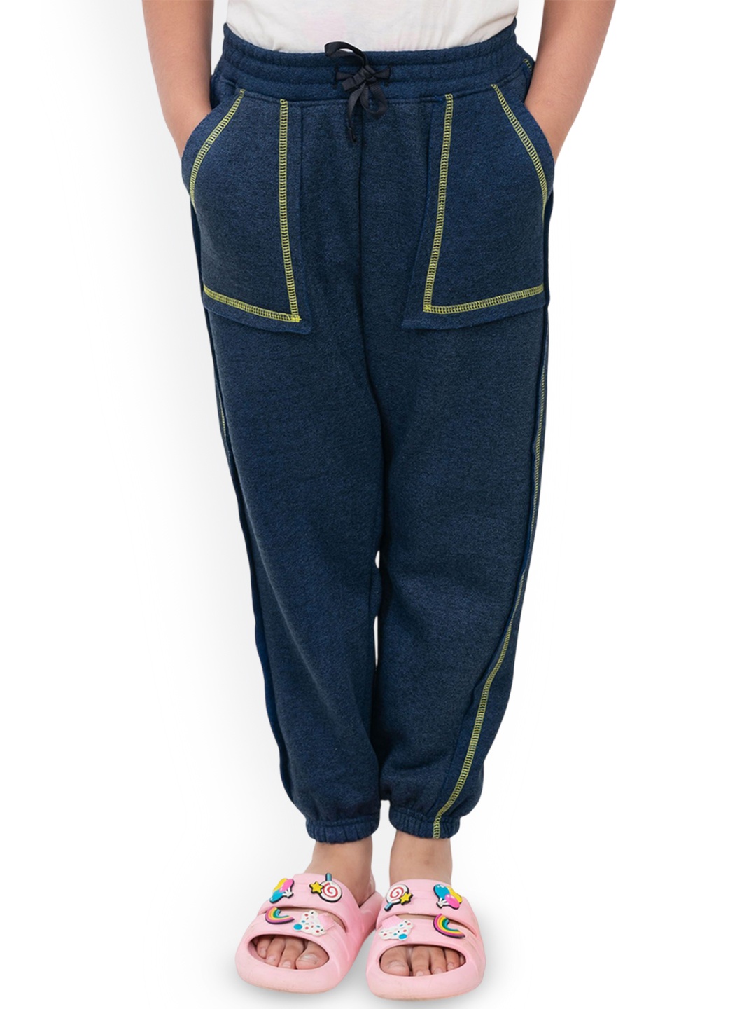 

DDOUDDOU Infant Girls Cotton Regular Fit Mid Rise Joggers, Blue