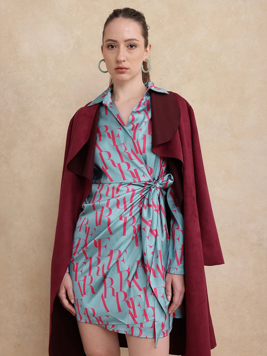 

RAREISM Women Abstract Printed Dress, Green