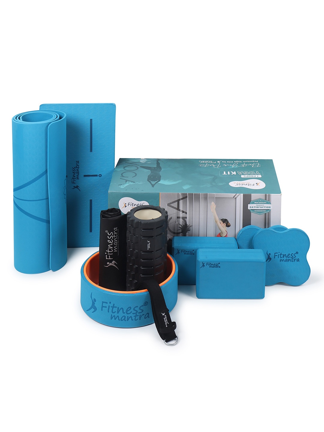 

Fitness Mantra 7 Props Yoga Kit, Teal