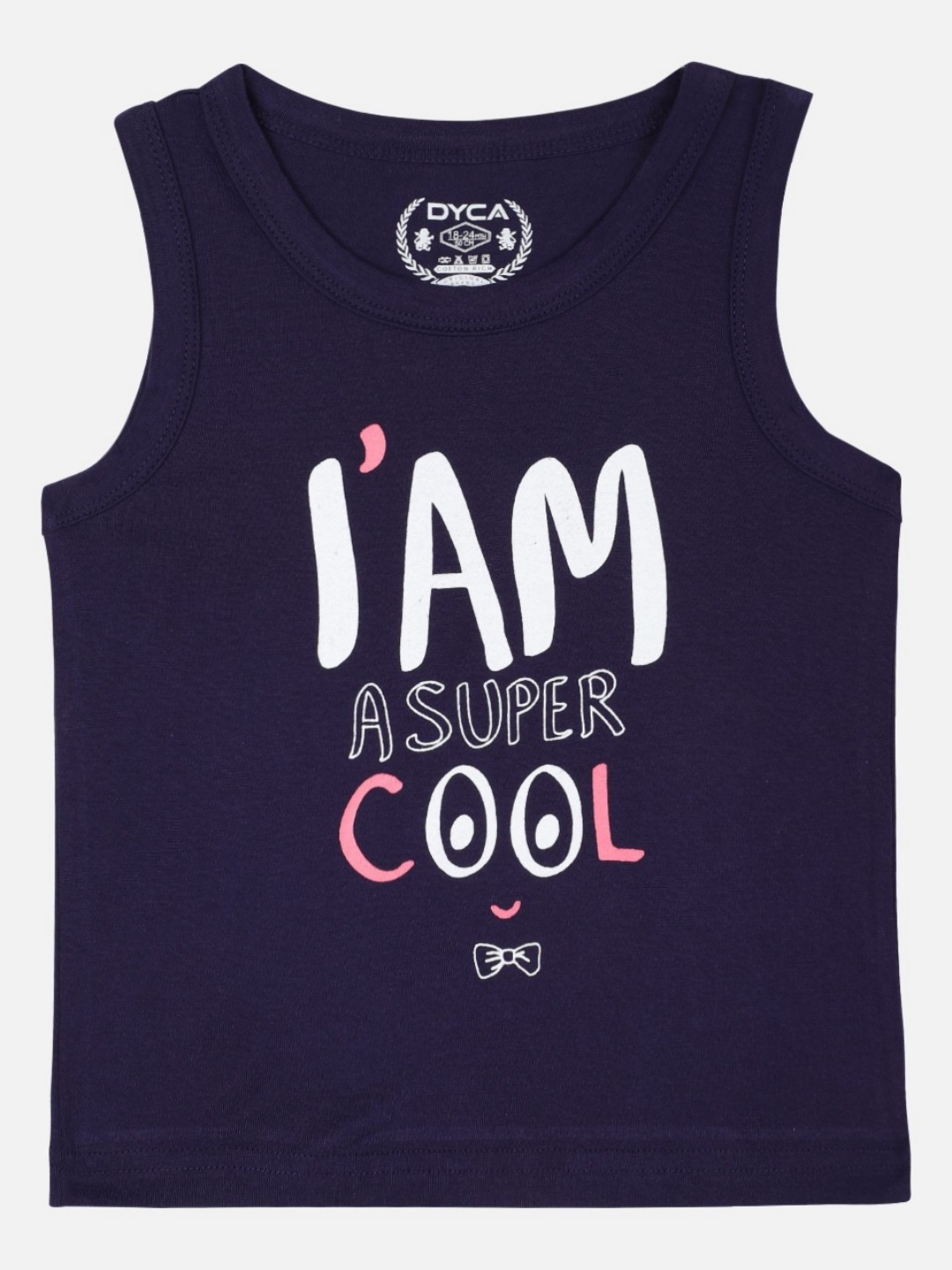 

DYCA Boys Typography Printed Round Neck Cotton T-shirt, Navy blue