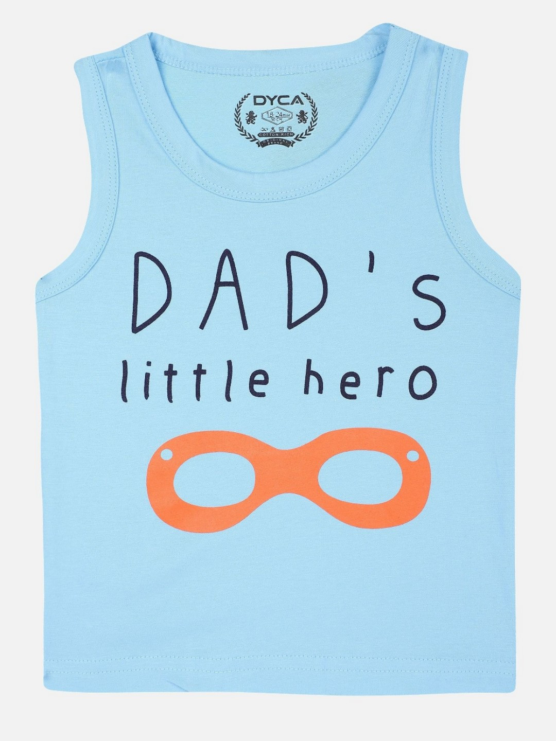 

DYCA Boys Typography Printed Round Neck Cotton T-shirt, Blue