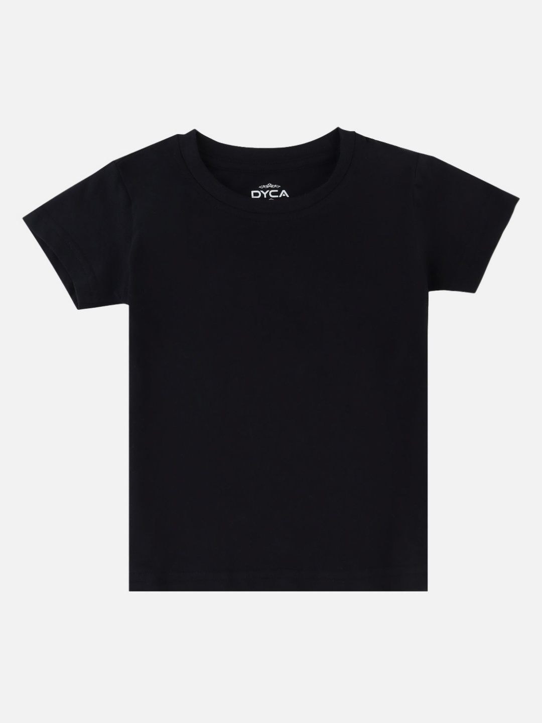 

DYCA Girls Solid Round Neck Cotton T-shirt, Black