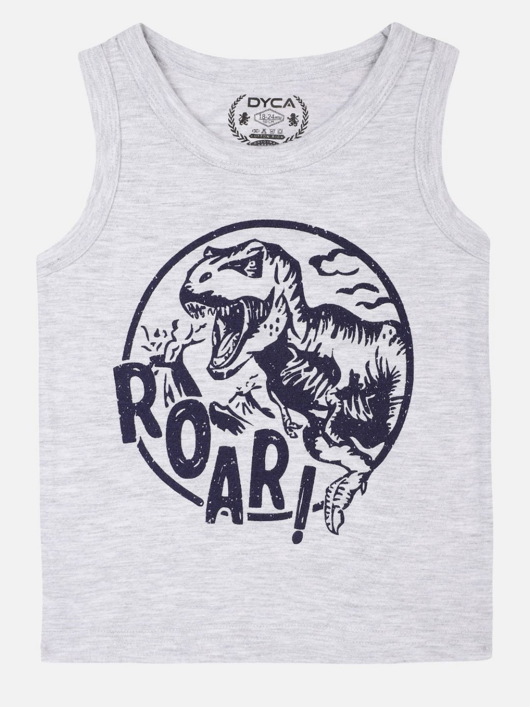 

DYCA Boys Graphic Printed Round Neck Cotton T-shirt, Grey