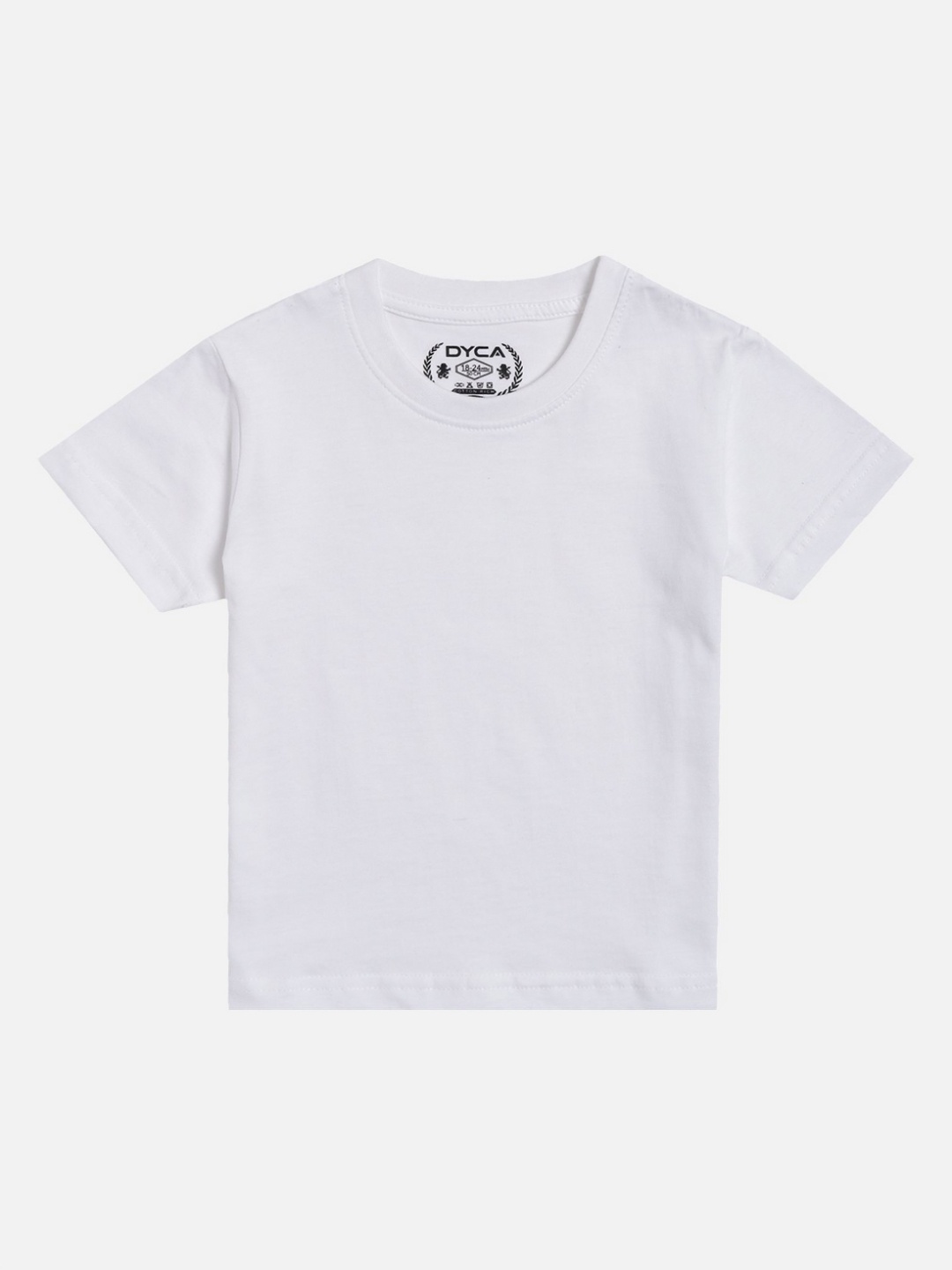 

DYCA Boys Solid Round Neck Cotton T-shirt, White