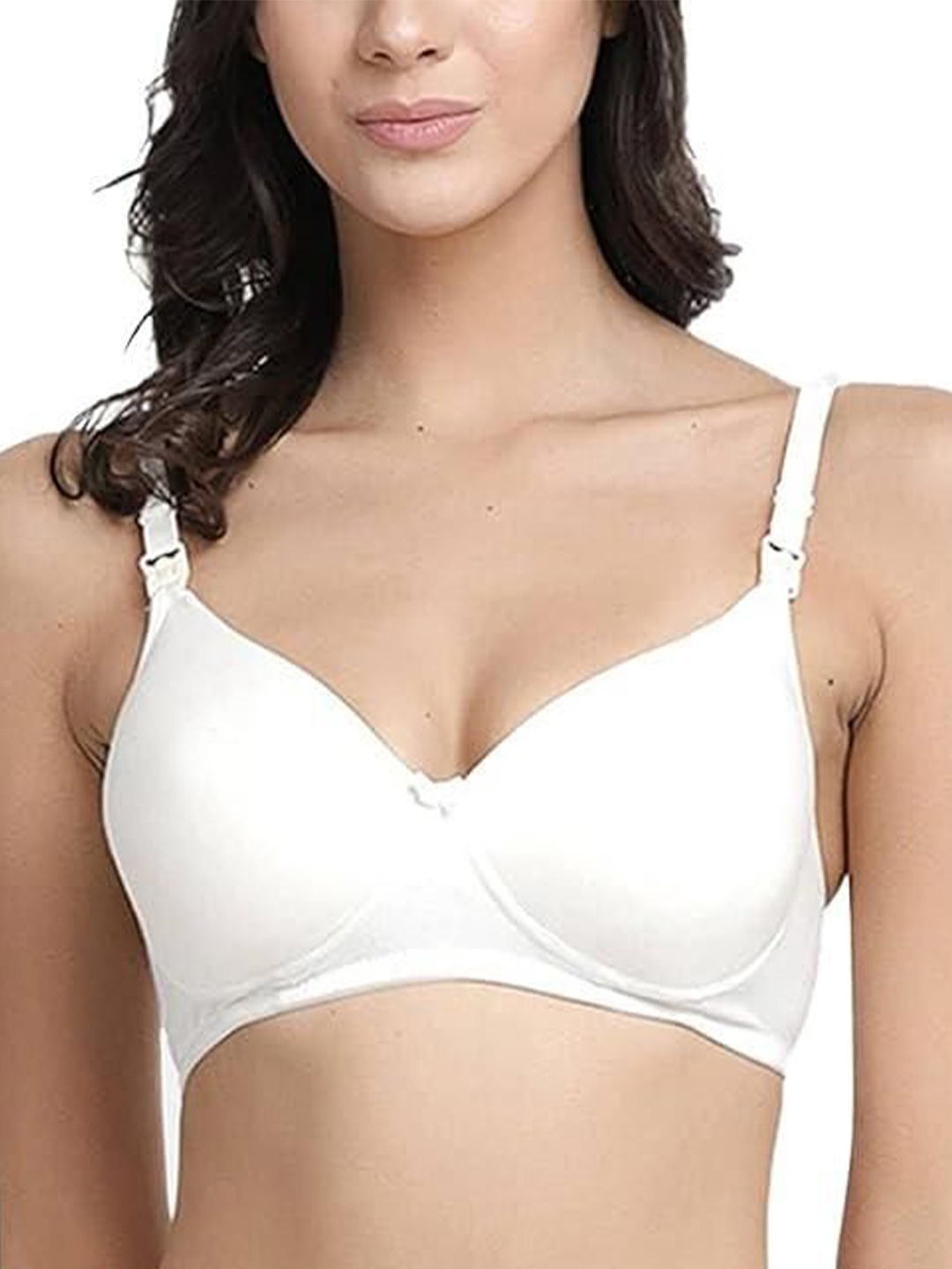 

BEWILD Full Coverage Lightly Padded Cotton Maternity Bra, White