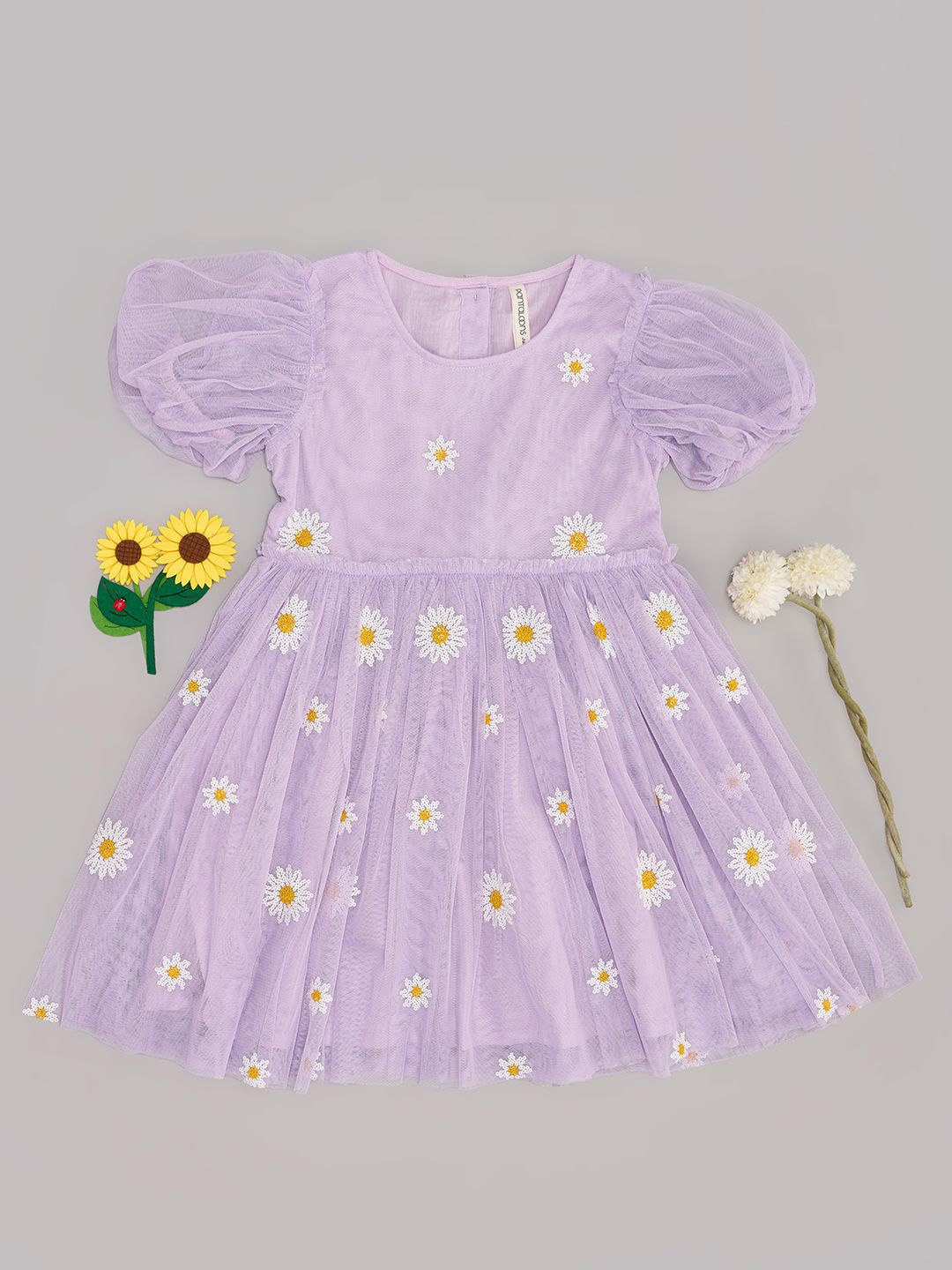 

Pantaloons Junior Girls Floral Fit & Flare Dress, Purple