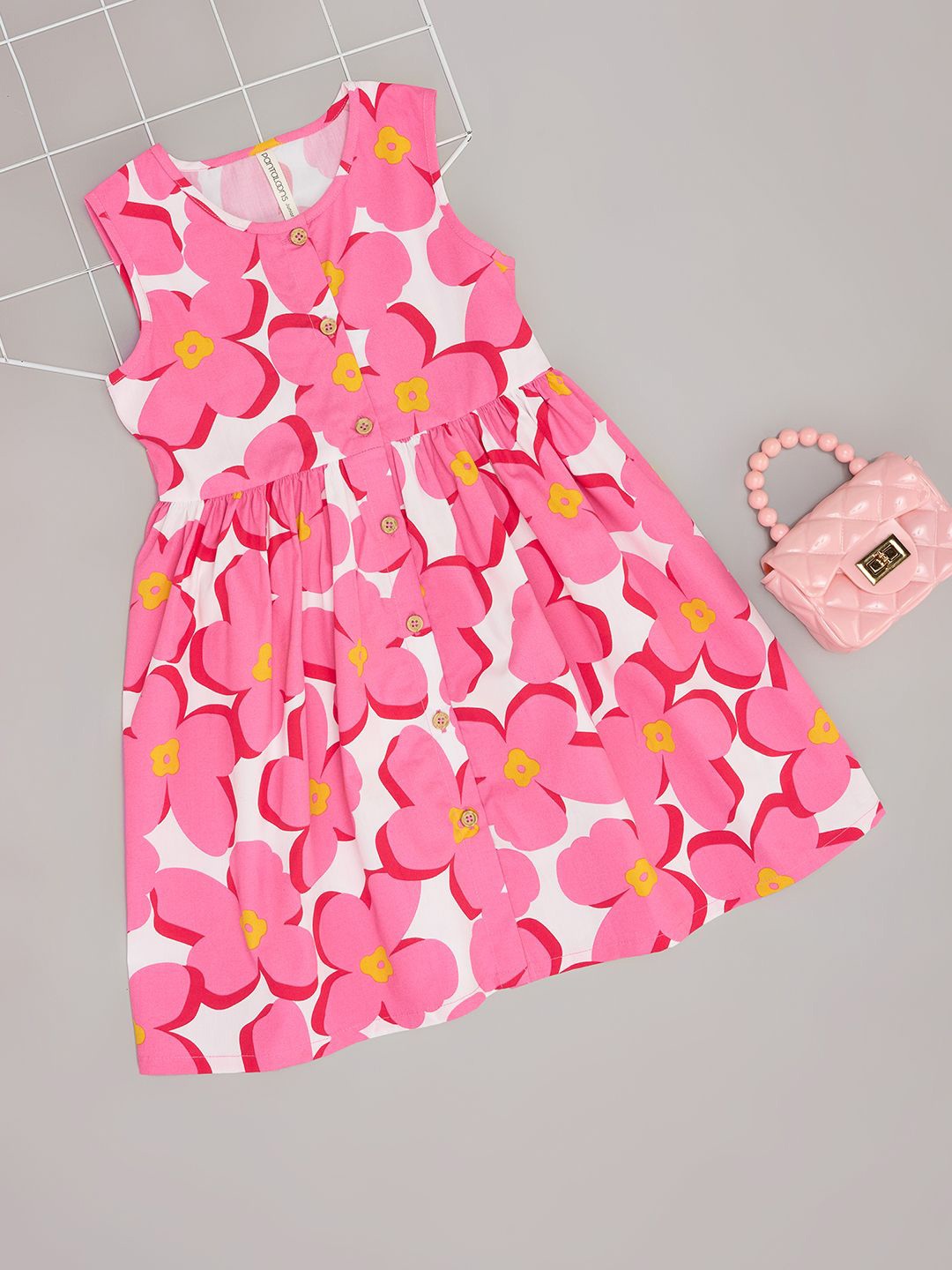 

Pantaloons Junior Girls Cotton Floral Printed Fit & Flare Dress, White
