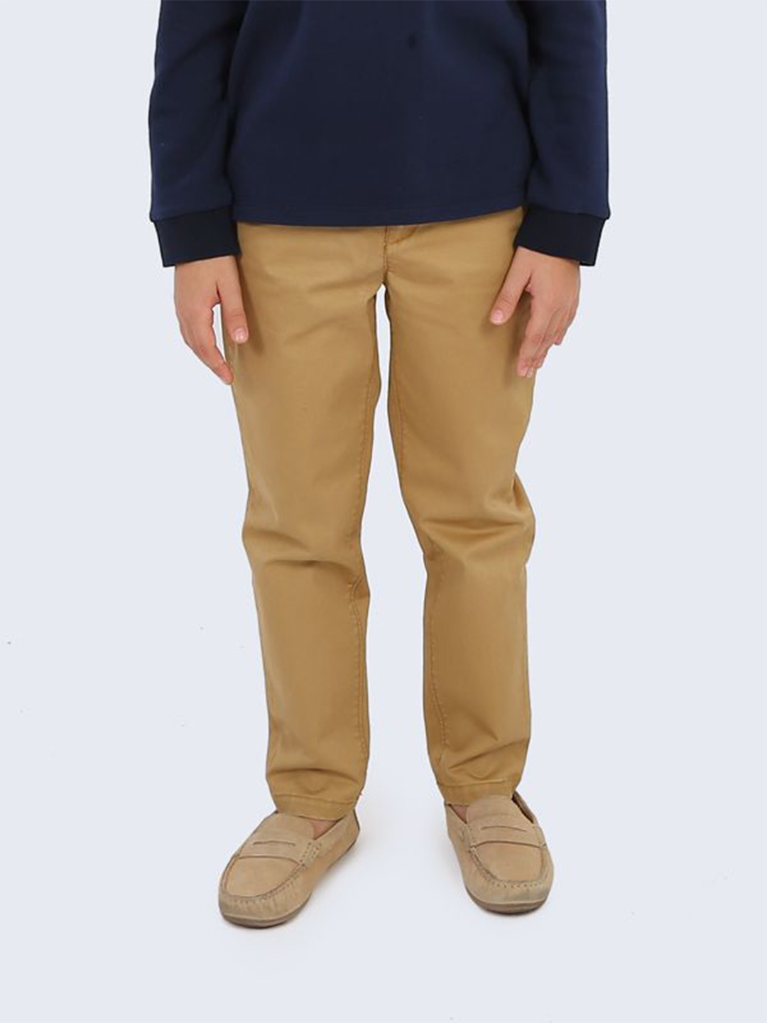 

One Friday Boys Khaki Solid Trouser, Beige