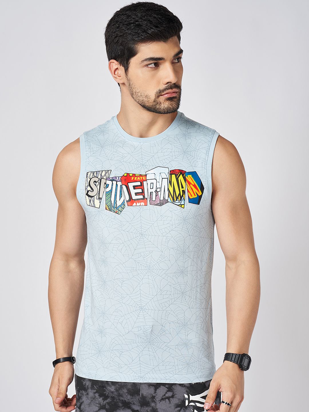 

SF JEANS by Pantaloons Men Printed Cotton Innerwear Vests, Blue
