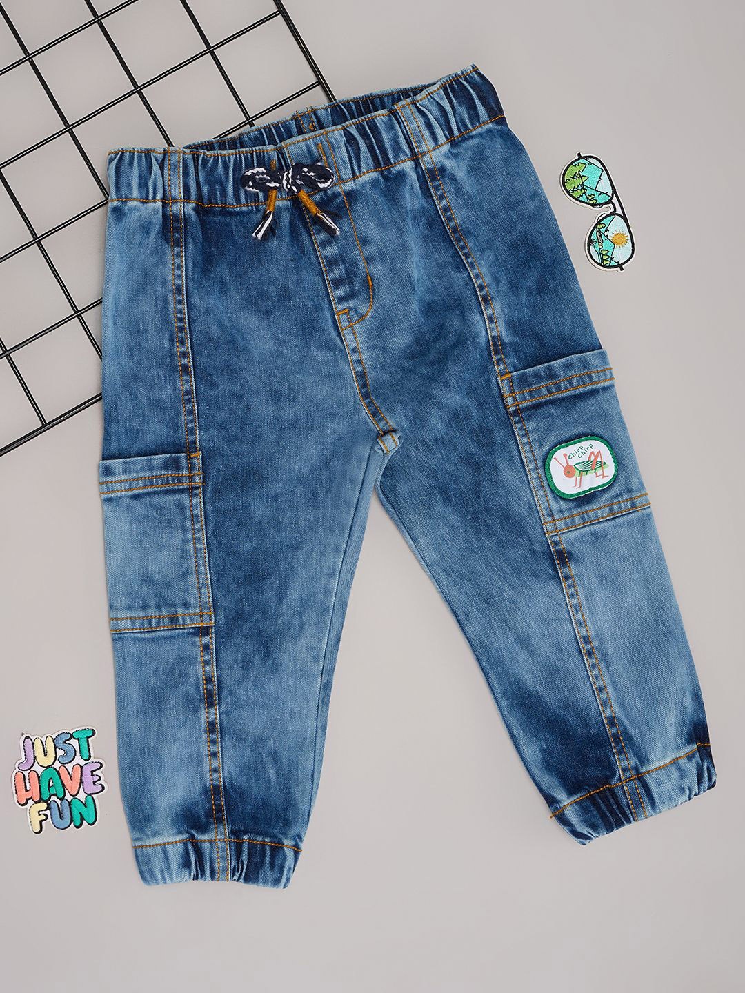 

Pantaloons Baby Boys Heavy Fade Mid-Rise Cropped Jeans, Blue