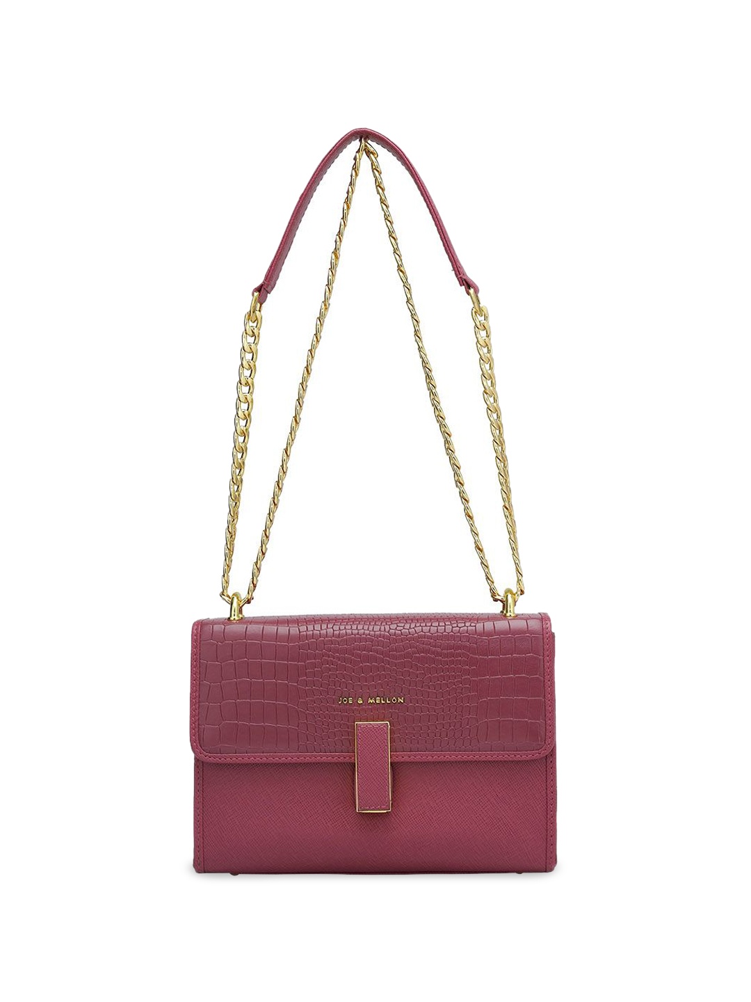 

Joe & Mellon Women Textured Structured Leather Sling Bag, Mauve