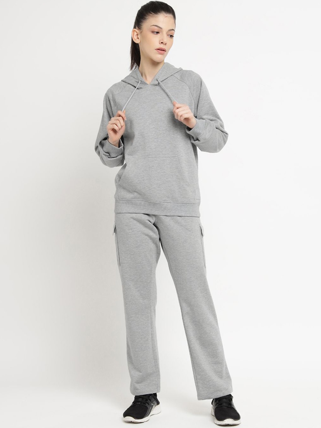 

OFF LIMITS Women Hooded Tracksuits, Grey melange