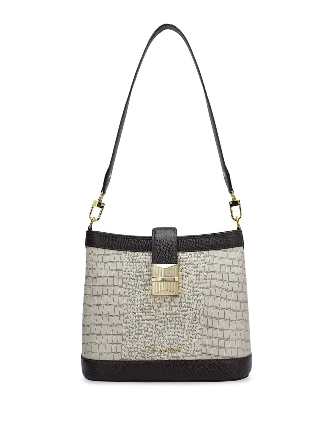 

Joe & Mellon Women Textured Structured Leather Shoulder Bag, White