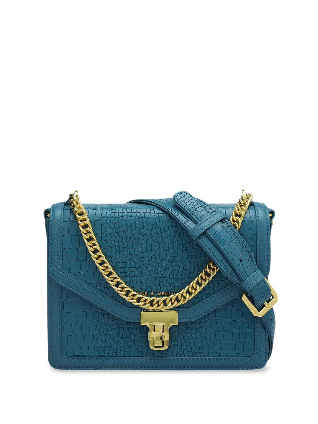 

Joe & Mellon Women Textured Crossbody Leather Sling Bag, Blue