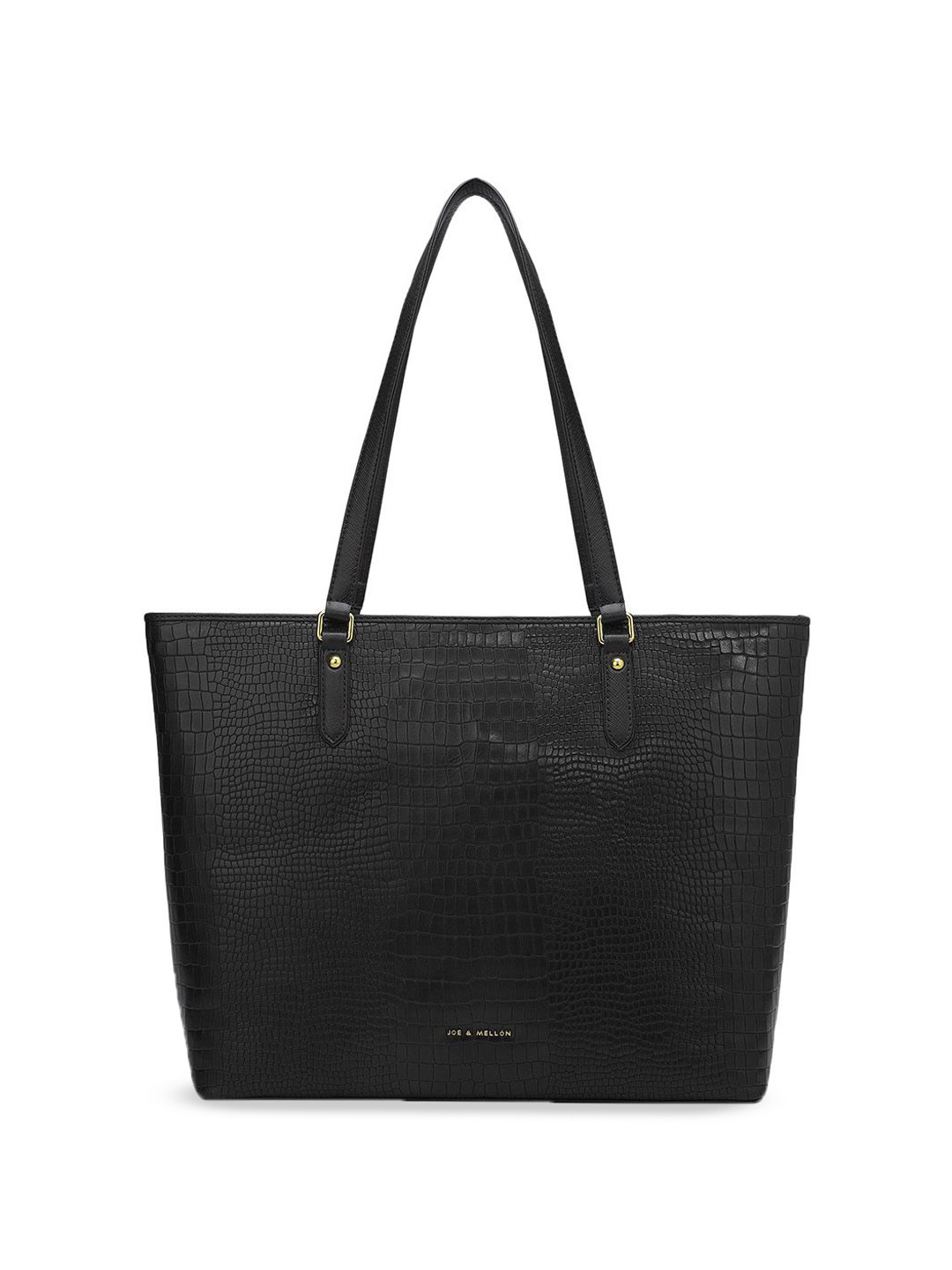 

Joe & Mellon Women Textured Structured Leather Shoulder Bag, Black