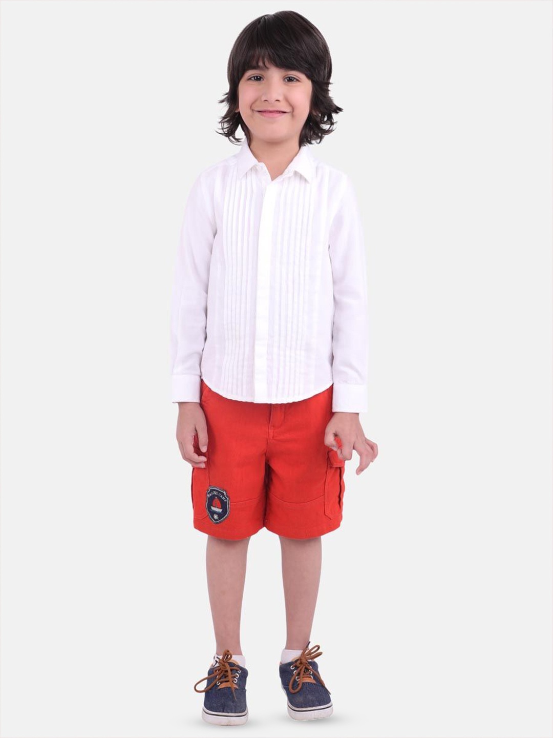 

One Friday Boys Cotton Regular Fit Shorts, Red
