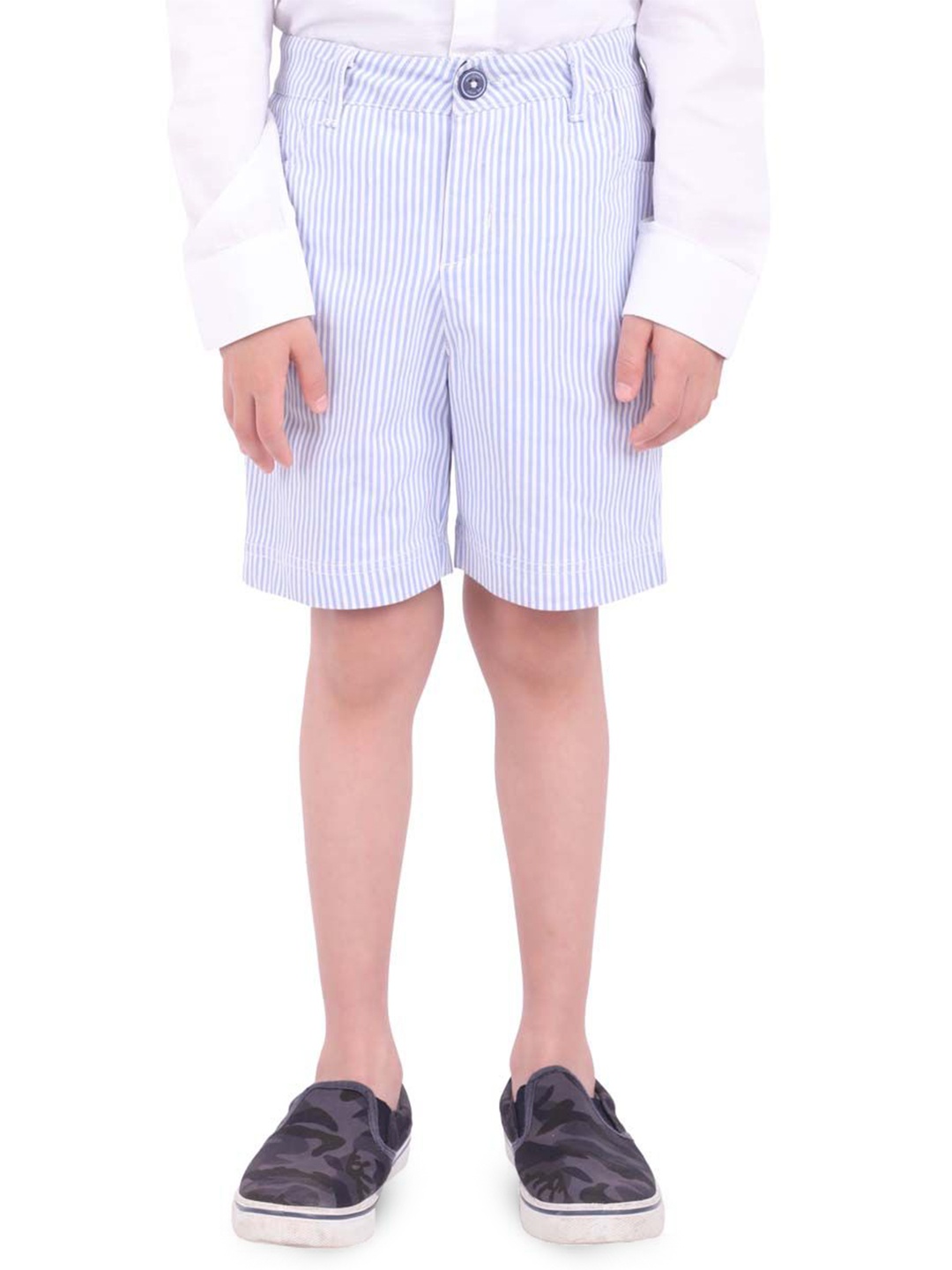 

One Friday Boys Cotton Blue Solid Shorts