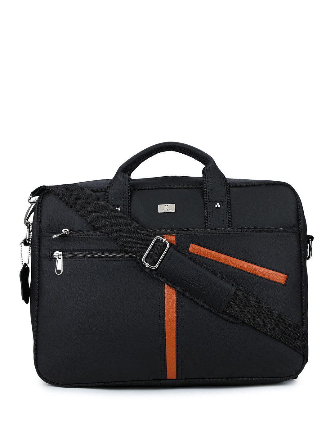 

K London Unisex Textured Messenger Bag, Black