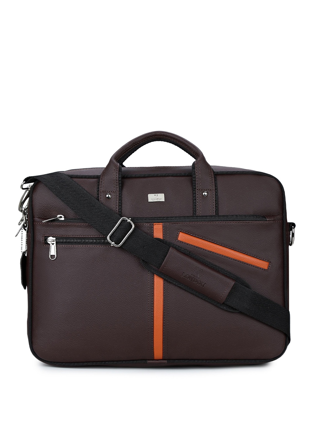 

K London Unisex Textured Messenger Bag, Brown