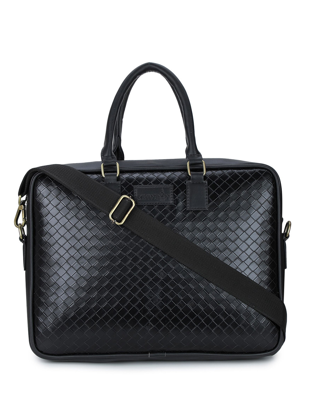 

K London Unisex Textured Messenger Bag, Black