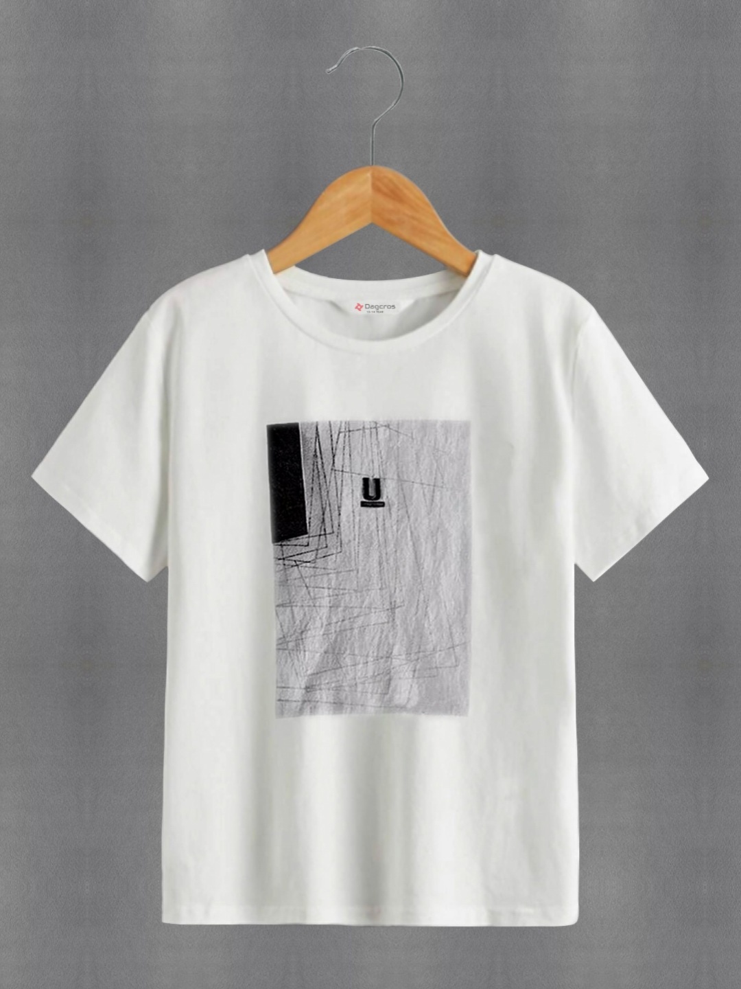 

Dagcros Boys Abstract Printed Pure Cotton T-shirt, White