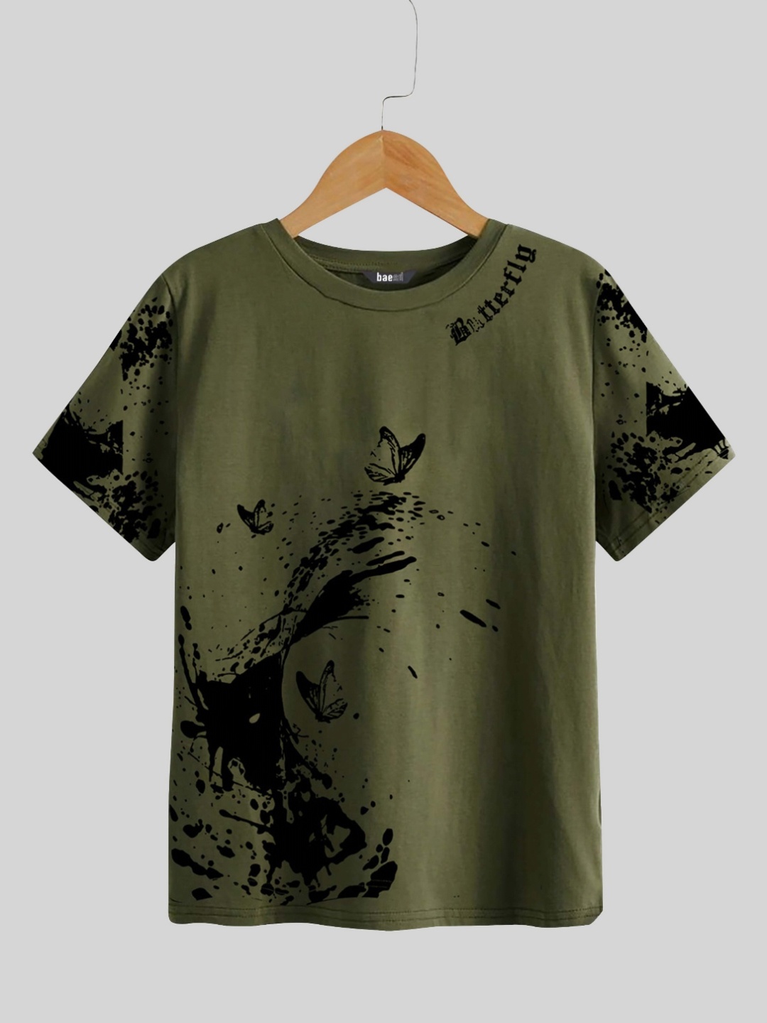 

Dagcros Boys Printed T-shirt, Olive