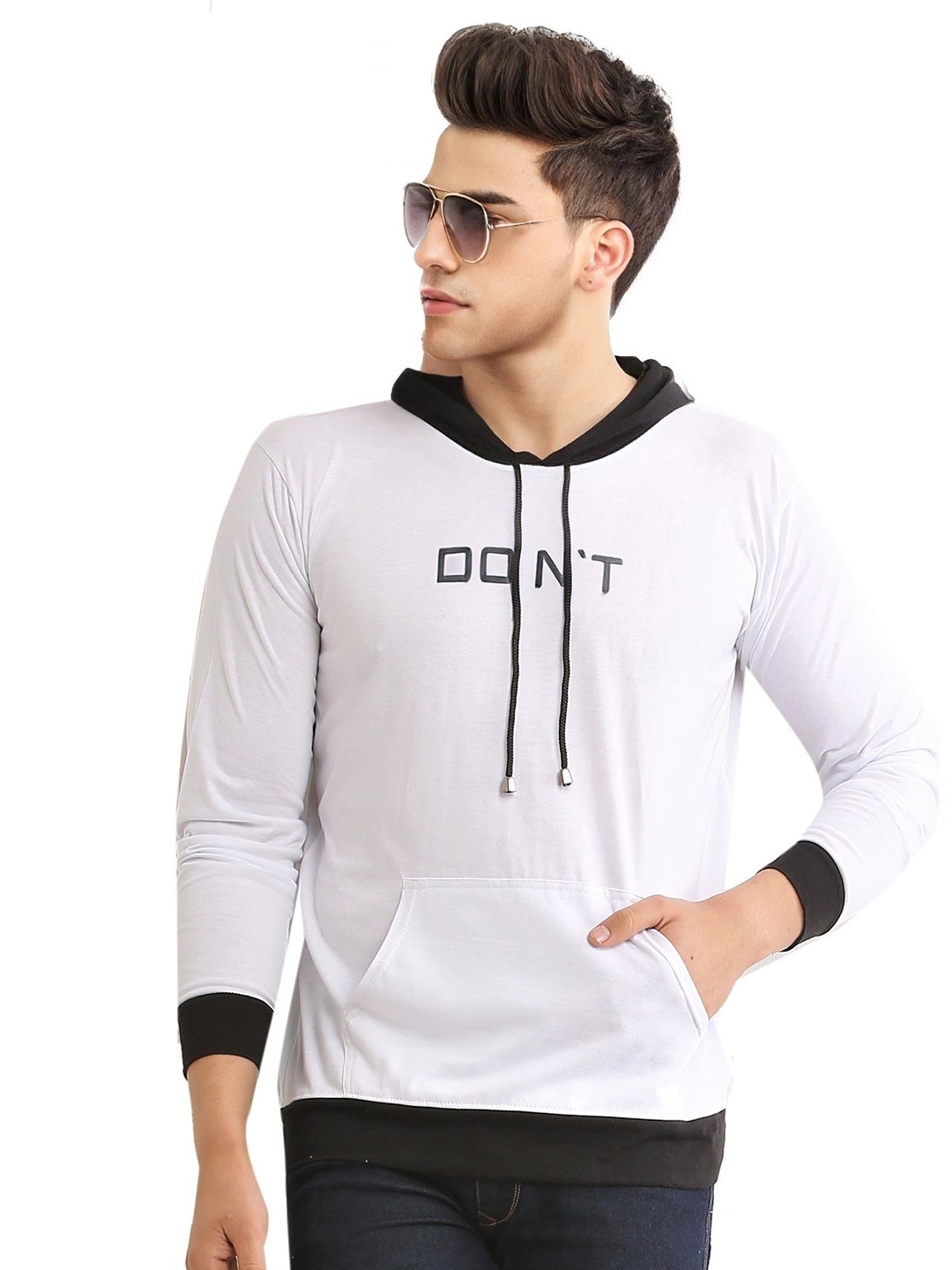 

Dagcros Boys Solid Hooded Cotton Casual Sweatshirt, White