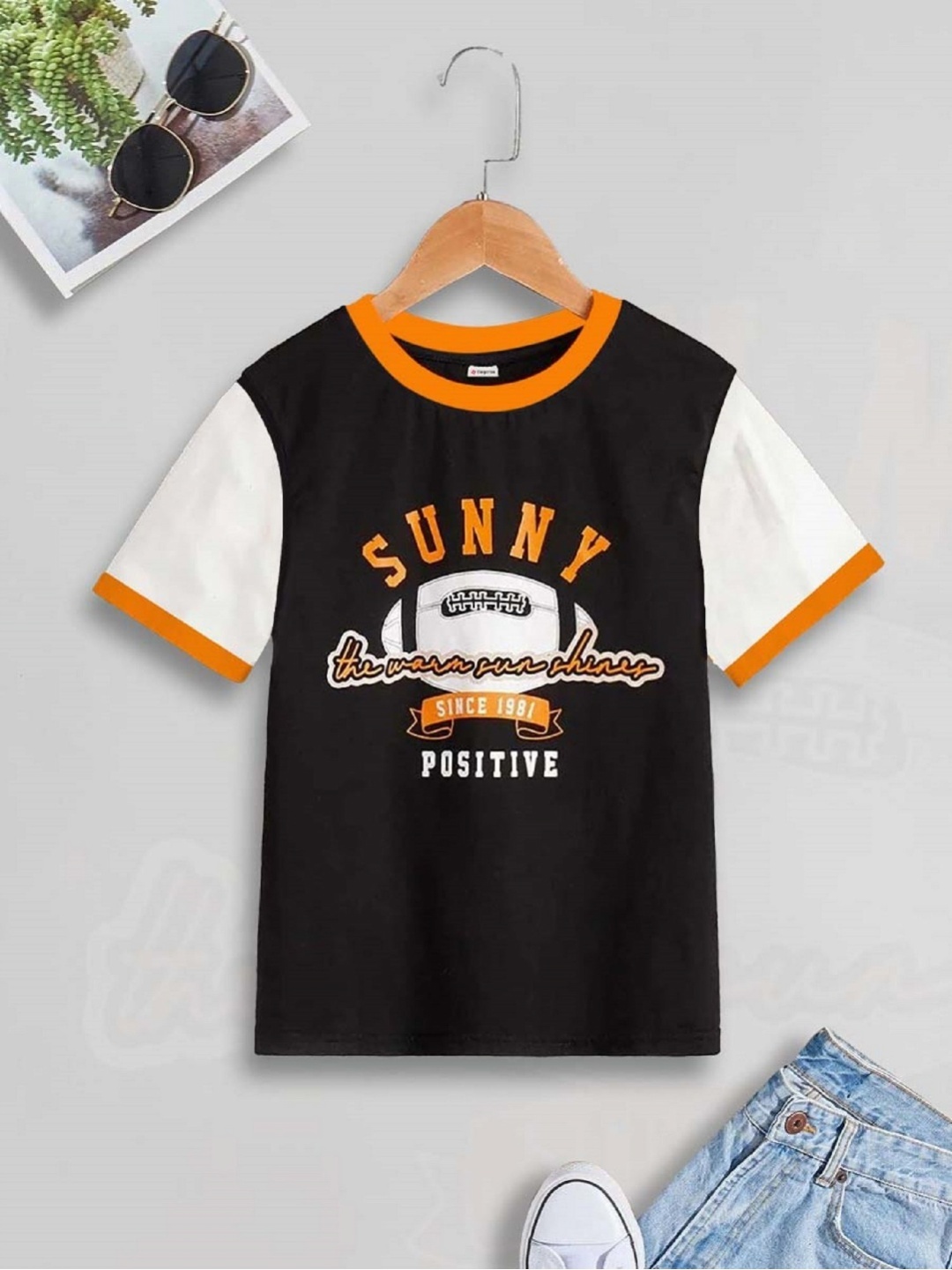 

Dagcros Boys Printed T-shirt, Black