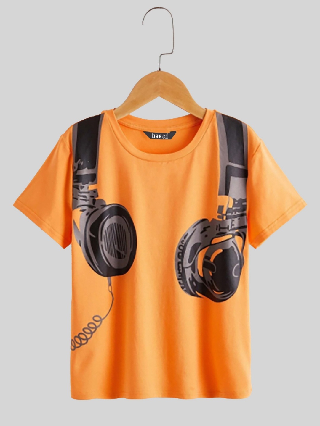 

Dagcros Boys Music Graphic Printed Cotton Casual T-shirt, Orange