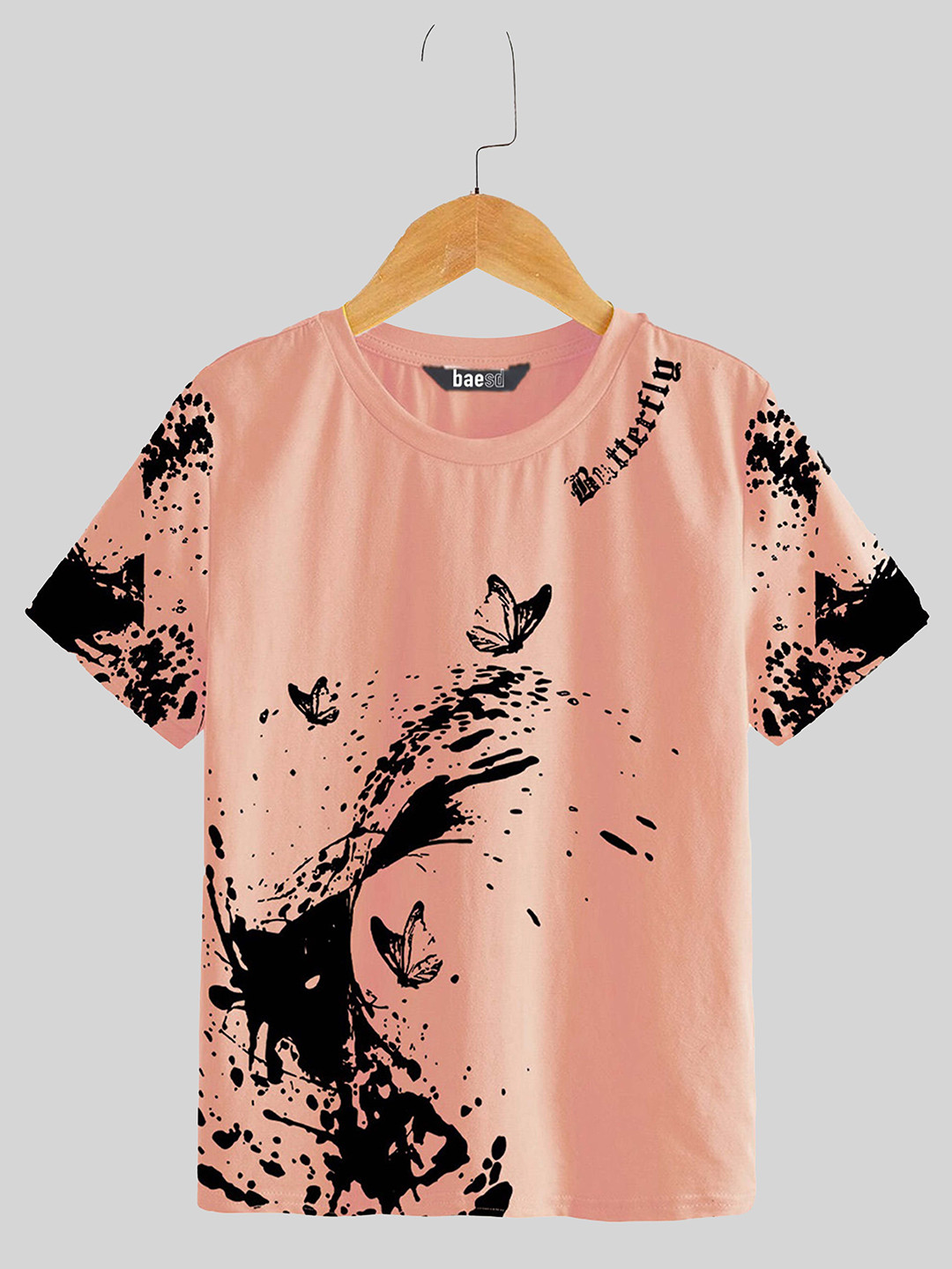 

Dagcros Boys Graphic Printed Cotton Casual T-shirt, Peach