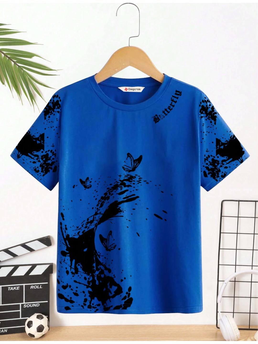 

Dagcros Boys Graphic Printed Pure Cotton T-shirt, Blue