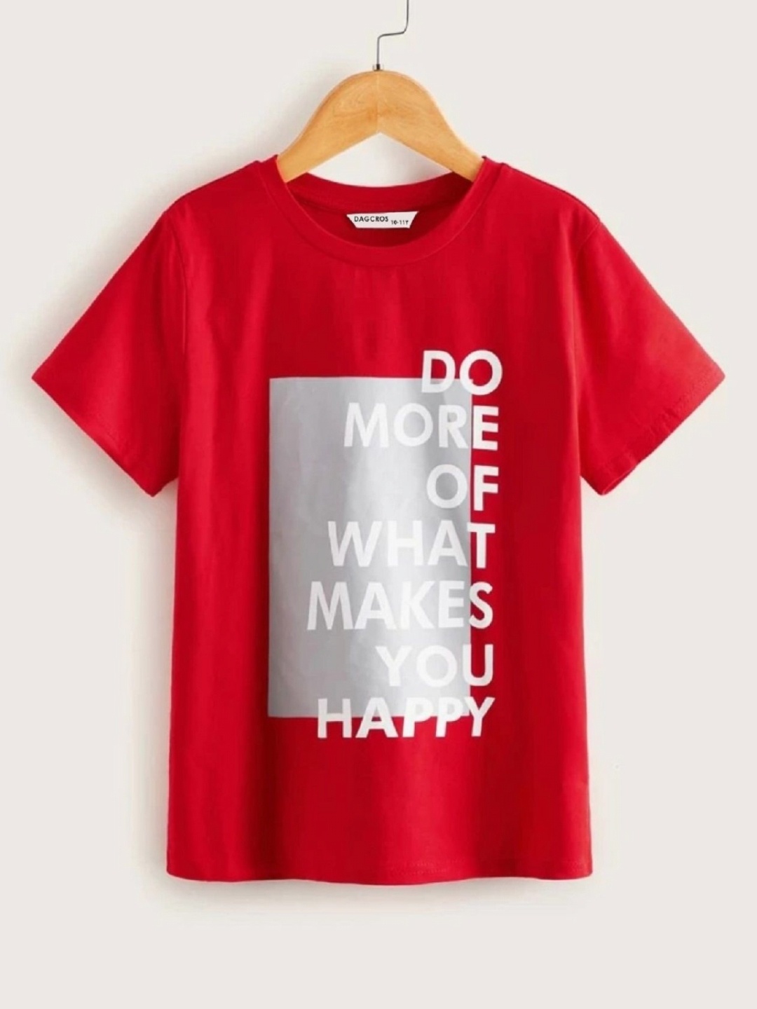 

Dagcros Boys Typography Printed Cotton Casual T-shirt, Red