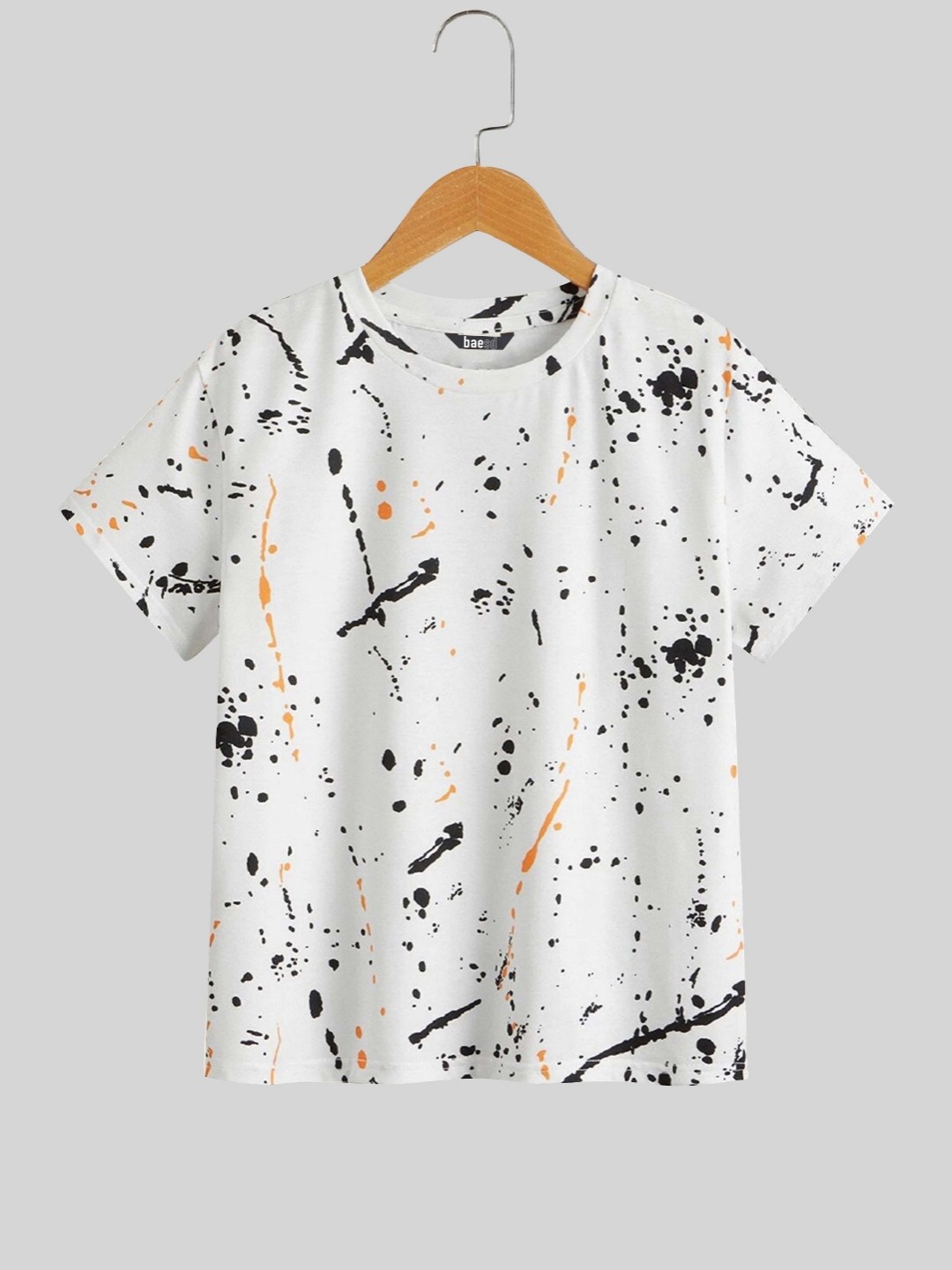 

Dagcros Boys Abstract Printed Cotton Casual T-shirt, White