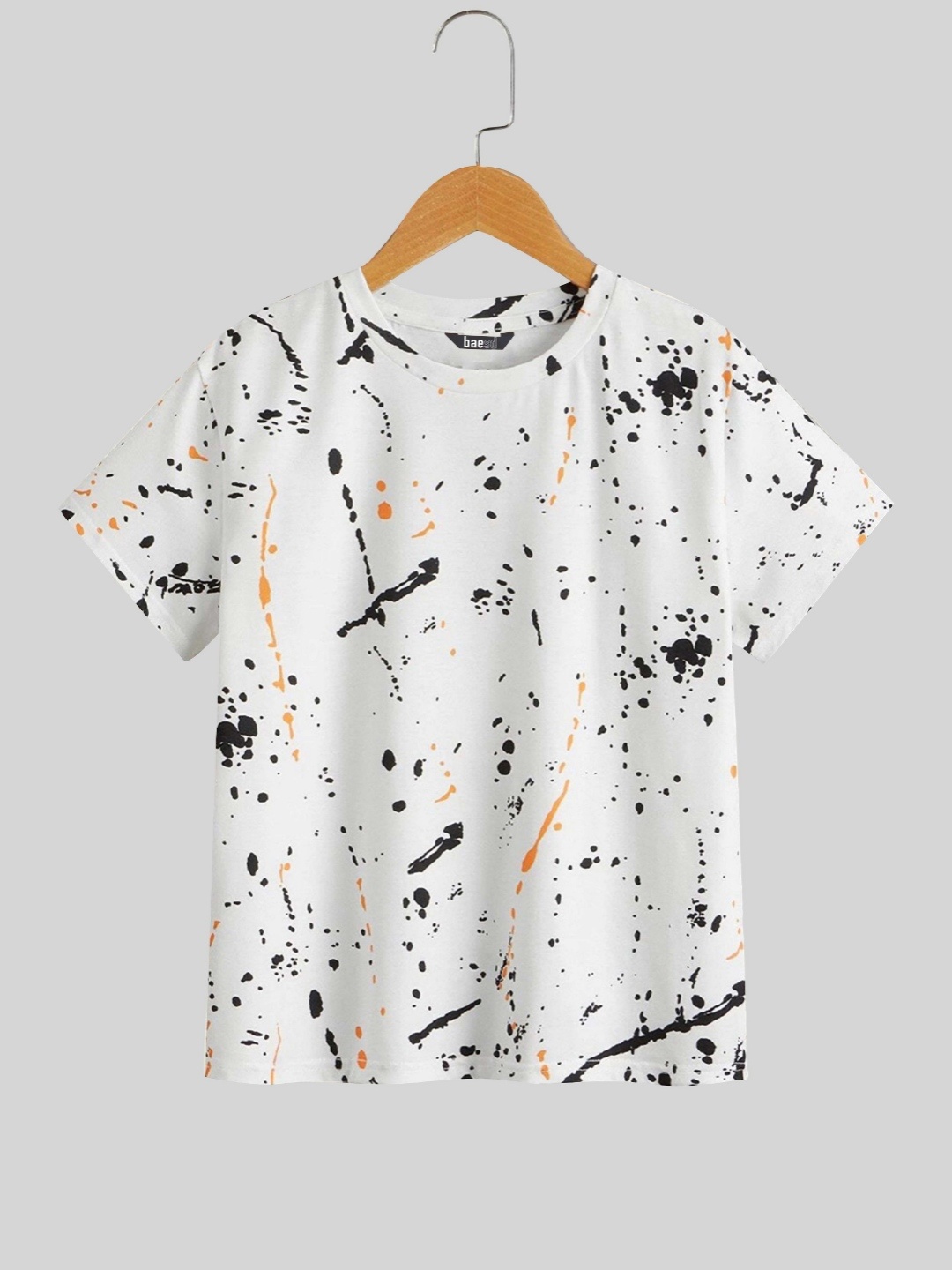 

Dagcros Boys Abstract Printed Cotton Casual T-shirt, White