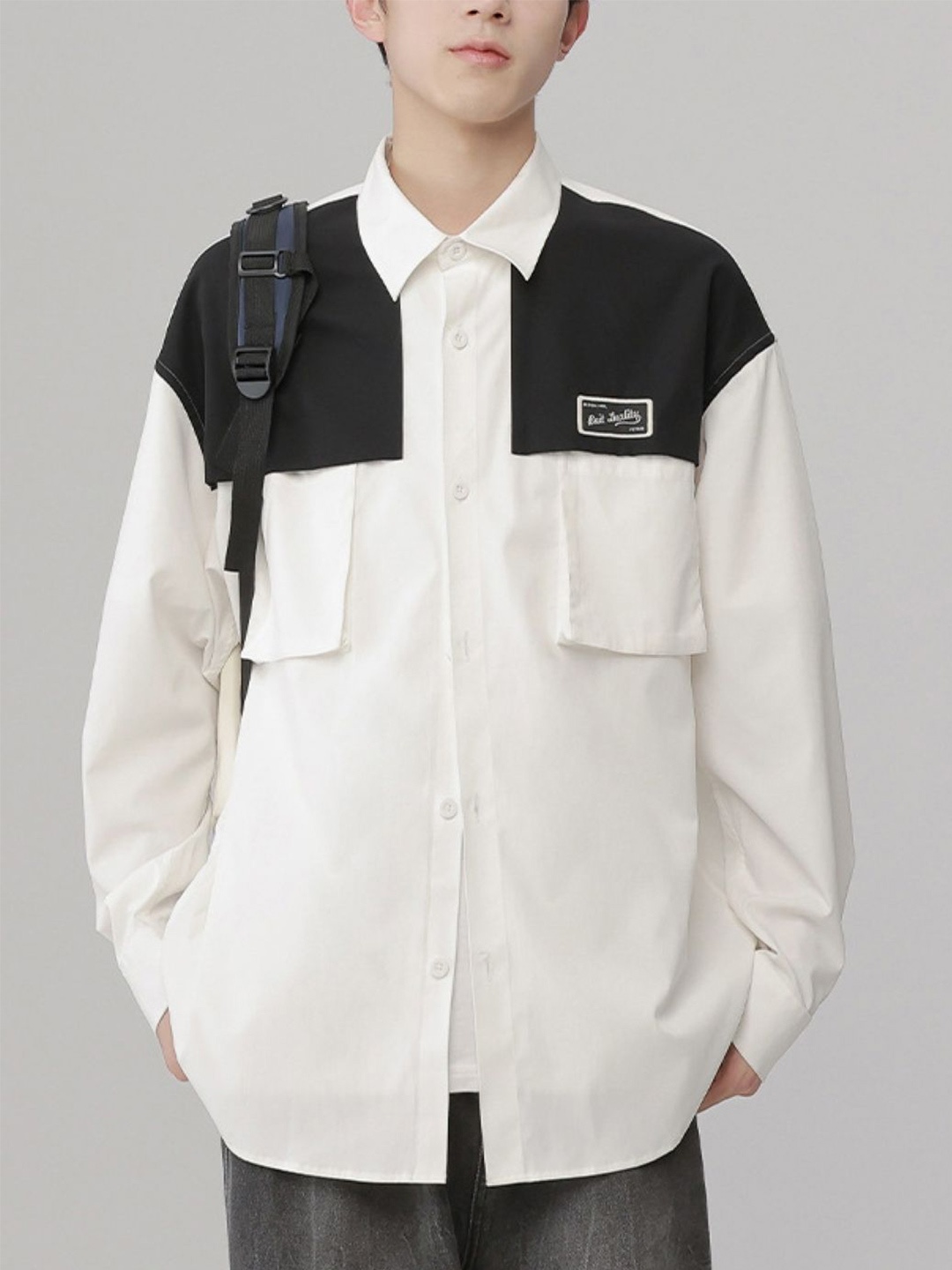 

StyleCast Men Original Relaxed Fit Spread Collar Colourblocked Casual Shirt, White