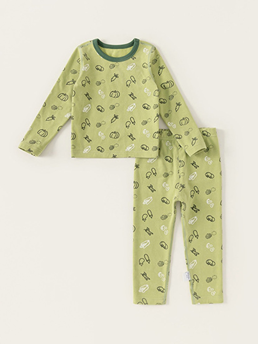 

LULU & SKY Girls Printed Night suit, Green