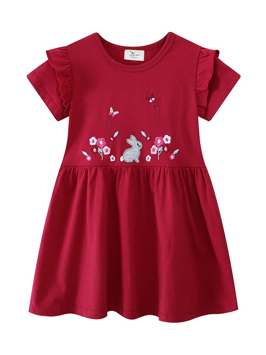 

LULU & SKY Girls Embroidered Nightdress, Red