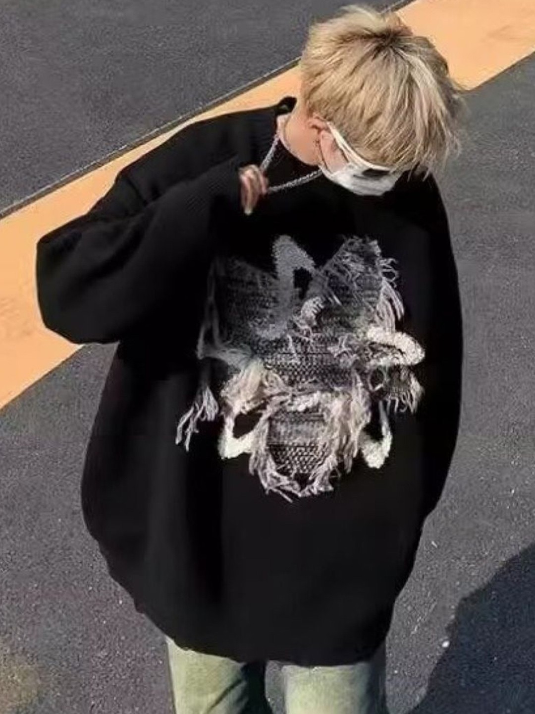 

StyleCast Men Printed Sweatshirt, Black