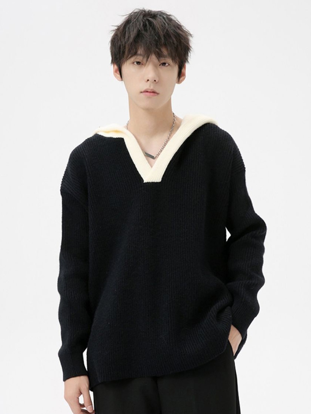 

StyleCast Men Long Sleeves Pullover, Black