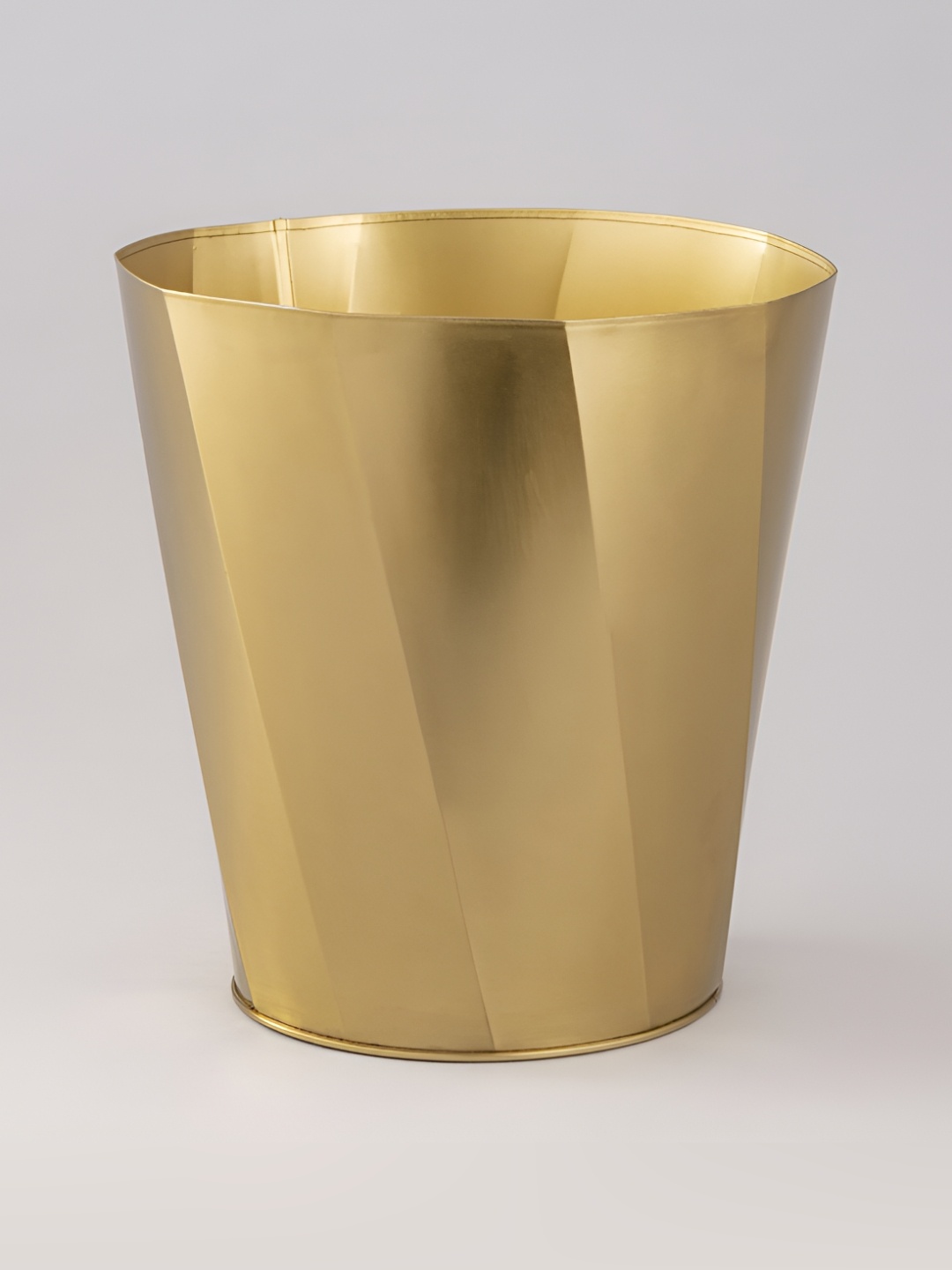 

Indecrafts Gold-Toned Open Stainless Steel Trash Bin-3.5 L