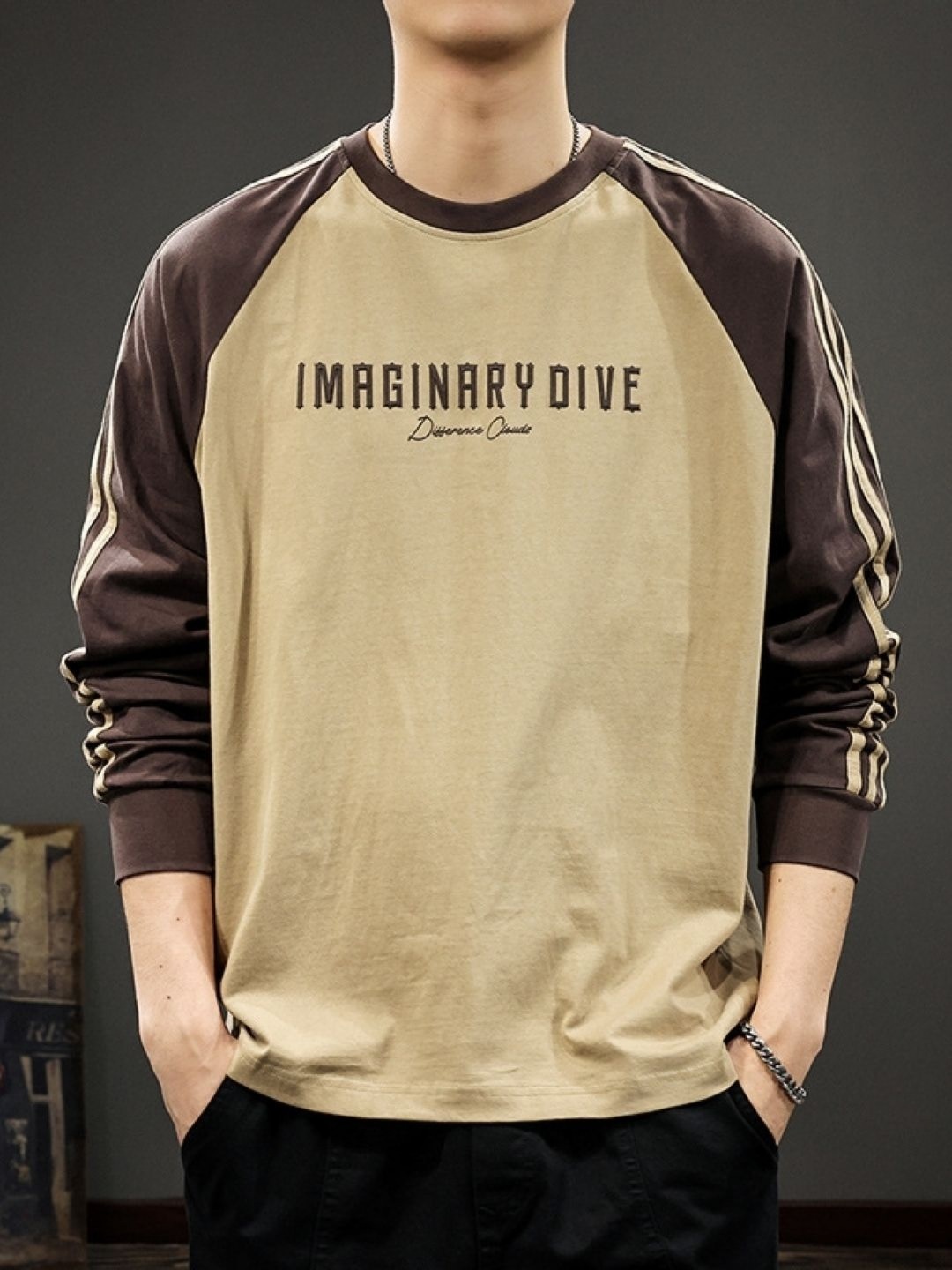 StyleCast Men Typography Printed Round Neck T-shirt, Beige