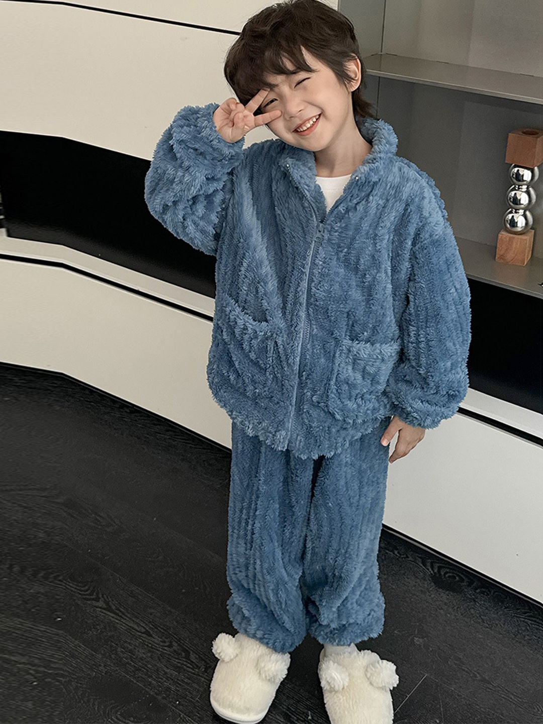 

LULU & SKY Boys Self-Design Night suit, Blue