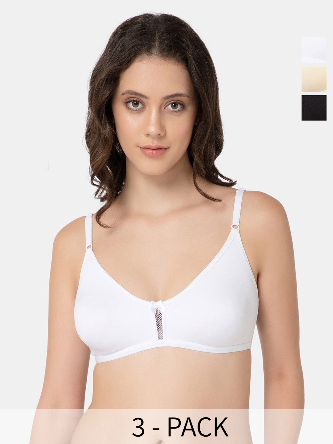 

Lady Lyka Pack of 3 Cotton T-Shirt Bra, White
