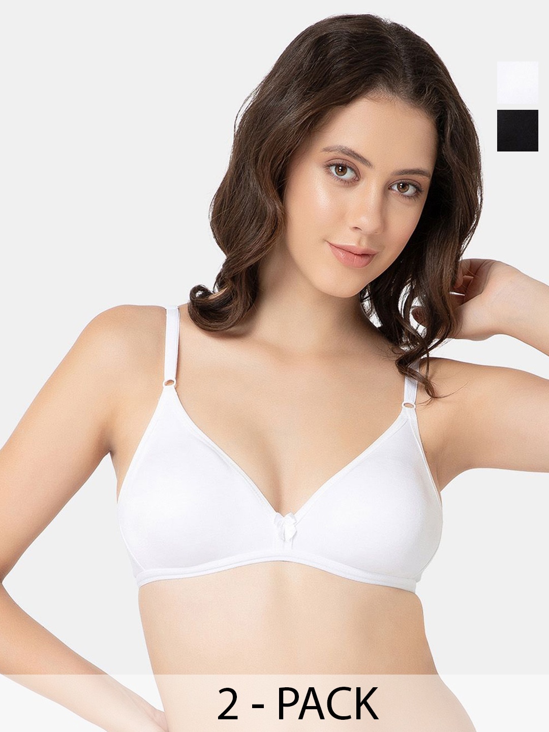 

Lady Lyka Pack Of 2 Full Coverage Cotton T-shirt Bra, White