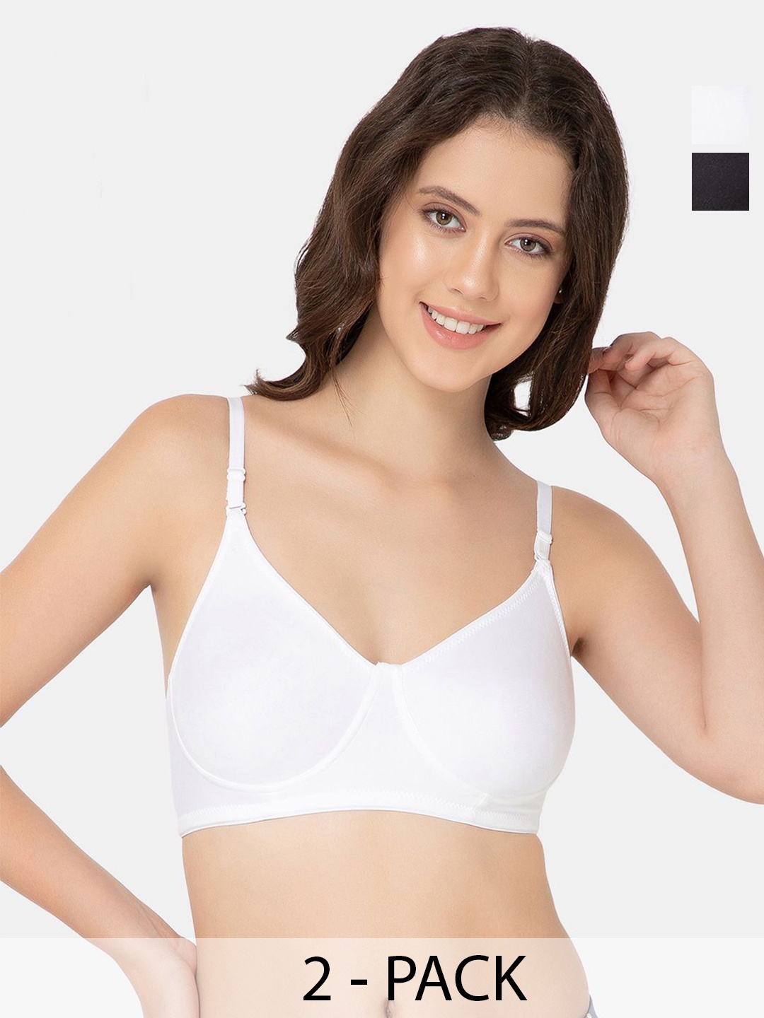 

Lady Lyka Pack Of 2 Full Coverage Cotton Everyday Bra, White